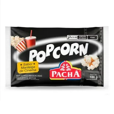 Pipoca para Microondas Pop Corn Pachá Sabor Manteiga de Cinema 100g