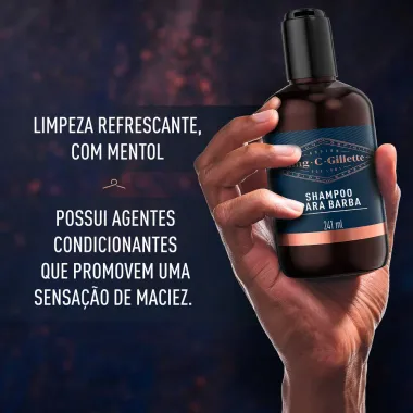 Shampoo para Barba King C Gillette com Mentol 241ml