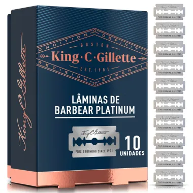 Lâminas de Barbear Platinum King C Gillette 10 Unidades