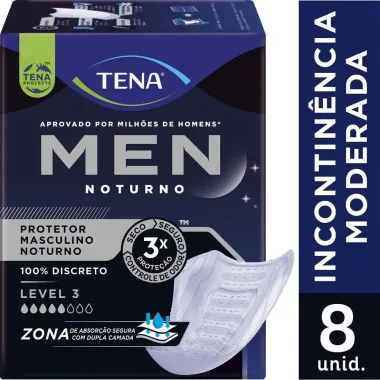 Absorvente Protetor Masculino Tena Men Noturno Level 3 8 Unidades