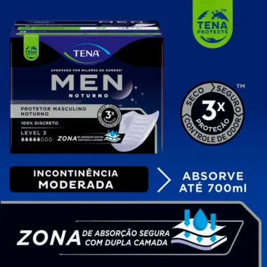 Protetor Masculino Tena Men Noturno Level 3 8 Unidades_3