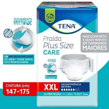 Fralda Geriátrica Tena Plus Size Care XXL 8 Unidades
