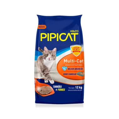 Areia Higiênica Pipicat Multi - Cat para Gato 12Kg