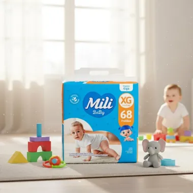 Fralda Mili Baby Tamanho XG Pacote Giga 68 Unidades Descartáveis