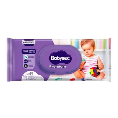 Toalha Umedecida Babysec Premium 45 Unidades