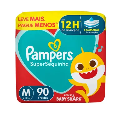 Fralda Pampers Supersec Tamanho M 90 Fraldas Descartáveis