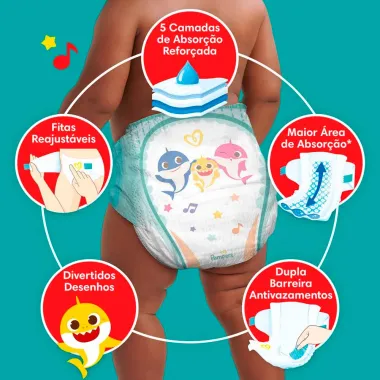 Fralda Pampers Supersec Tamanho M 90 Fraldas Descartáveis