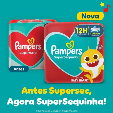 Fralda Pampers Supersequinha Tamanho M 90 Unidades Descart&aacute;veis