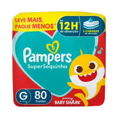 Fralda Pampers Supersec Tamanho G 80 Unidades Descartáveis