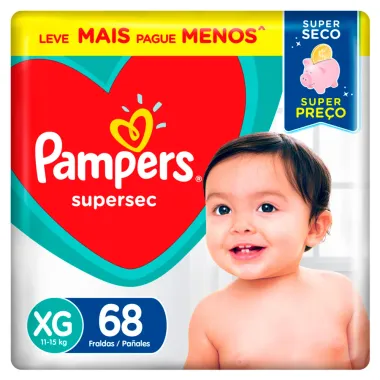 Fralda Pampers Supersec Tamanho XG 68 Unidades Pack