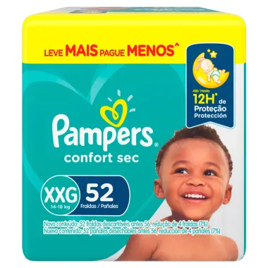 Fralda Pampers Confort Sec Tamanho XXG 52 Unidades