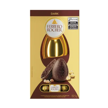 Ovo de P&aacute;scoa Ferrero Rocher Dark Amargo 137,5g