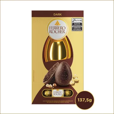 Ovo de P&aacute;scoa Ferrero Rocher Dark Amargo 137,5g
