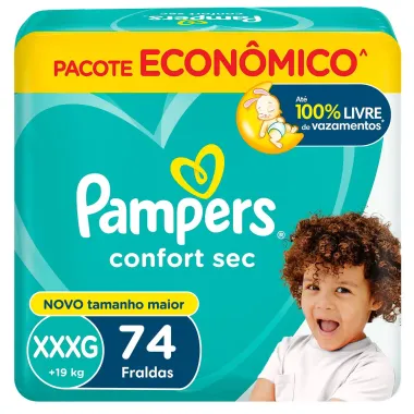 Fralda Pampers Confort Sec Tamanho XXXG 74 Fraldas