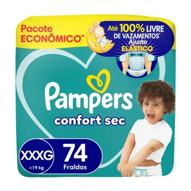 Fralda Pampers Confort Sec Tamanho XXXG 74 Fraldas