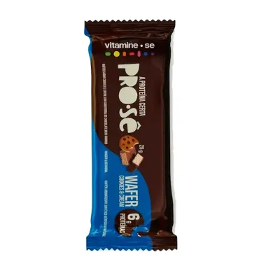 Barra de Proteína Pro-Sê Wafer 6g Proteína Cookies & Cream com 25g