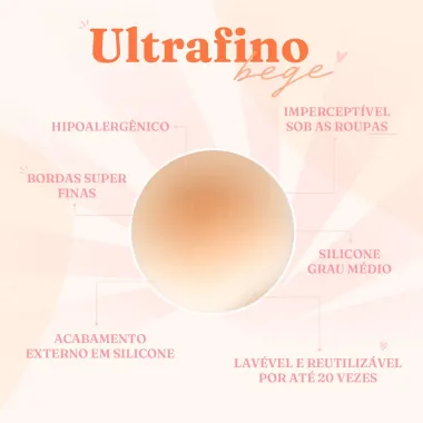 Protetor de Mamilo Lib Ultra Fino Silicone Reutilizável Tamanho Único Bege 1 Par
