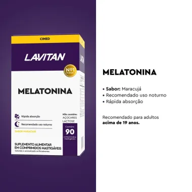 Lavitan Melatonina Sabor Maracujá com 90 Comprimidos Mastigáveis