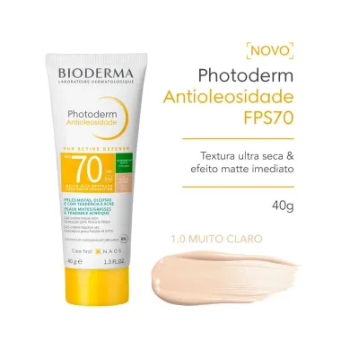 Protetor Solar Photoderm Antioleosidade SUN Active Defense FPS 70 Gel Creme Cor 1 Muito Claro 40g