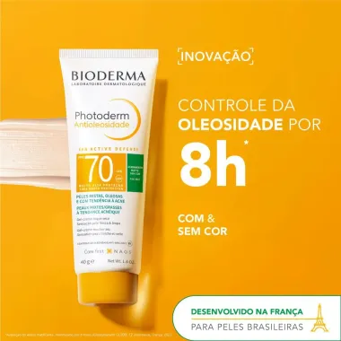 Protetor Solar Photoderm Antioleosidade SUN Active Defense FPS 70 Gel Creme Cor 1 Muito Claro 40g