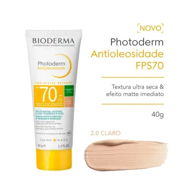 Protetor Solar Photoderm Antioleosidade SUN Active Defense FPS 70 Gel Creme Cor 2 Claro 40g