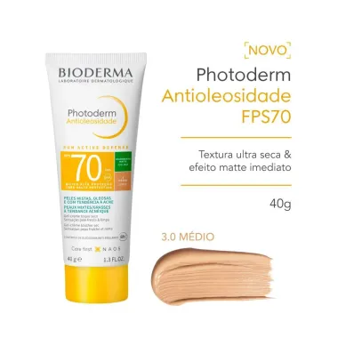 Protetor Solar Photoderm Antioleosidade SUN Active Defense FPS 70 Gel Creme Cor 3 Médio 40g