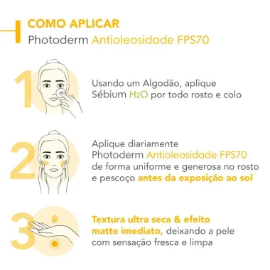 Protetor Solar Photoderm Antioleosidade SUN Active Defense FPS 70 Gel Creme Cor 3 Médio 40g