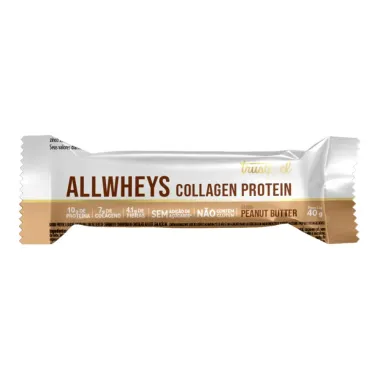 Barra de Proteína Trustfuel Allwheys Collagen Proteins 10g de Proteína Sabor Peanut Butter 40g