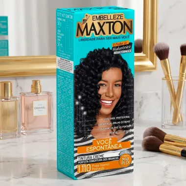 Tintura Creme Maxton Cor Preto Intenso Profundo 1.110