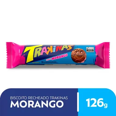 Biscoito Recheado Trakinas Sabor Morango 126g-2