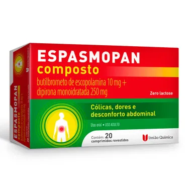 Espasmopan Composto 10mg + 250mg com 20 Comprimidos Revestidos