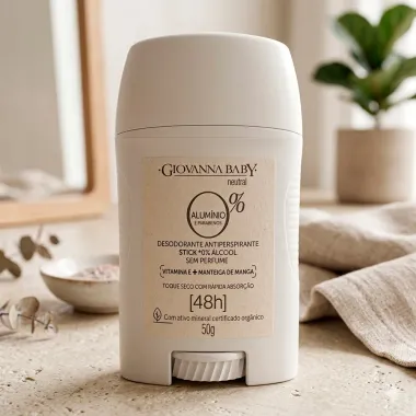 Desodorante Giovanna Baby Neutral 0% Alum&iacute;nio e &Aacute;lcool 48h Stick 50g