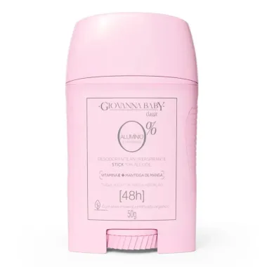 Desodorante Giovanna Baby Classic 0% Alumínio Antiperspirante 48h Stick 50g