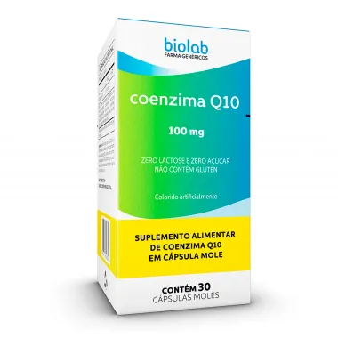 Coezima Q10 100mg 30 Cápsulas Gelatinosas Moles Caixa