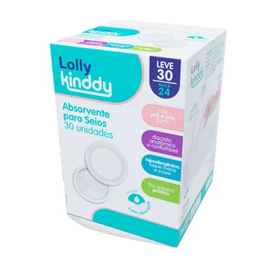 Absorvente para Seios Lolly Kinddy 30 Unidades