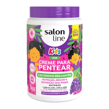 Creme para Pentear Salon Line Kids Uva Cachinhos Brilhantes Antifizz 1kg