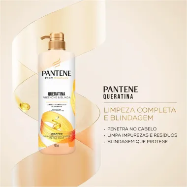 Shampoo Pantene Queratina Preenche E Blinda 510Ml