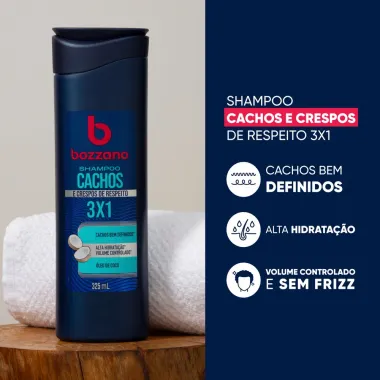 Shampoo Bozzano Cachos e Crespos 3 x 1 Óleo de Coco 325ml