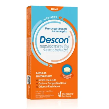 Descon 12mg + 15mg com 12 Comprimidos