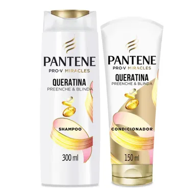 Shampoo 300ml e Condicionador 150ml Pantene Queratina