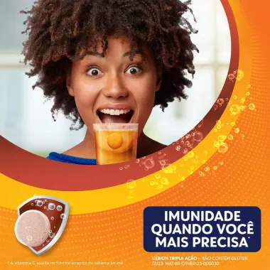 Cebion Tripla Ação Vitamina C Zinco e Vitamina D com 30 Comprimidos Efervescentes