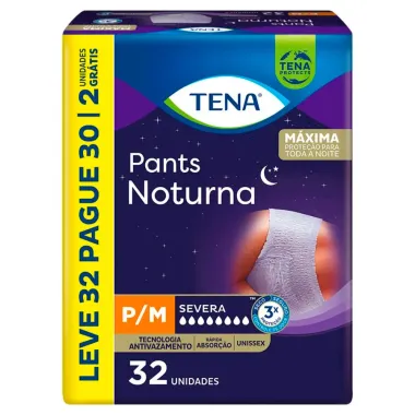 Roupa Íntima Descartável Tena Pants Unissex Noturna P/M 32 Unidades Descartáveis
