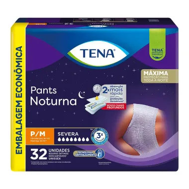 Roupa Íntima Tena Pants Noturna Tamanho P/M Leve 32 Pague 30 Unidades Descartáveis