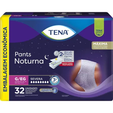Roupa Íntima Tena Pants Noturna G/EG Embalagem Econômica 32 unidades