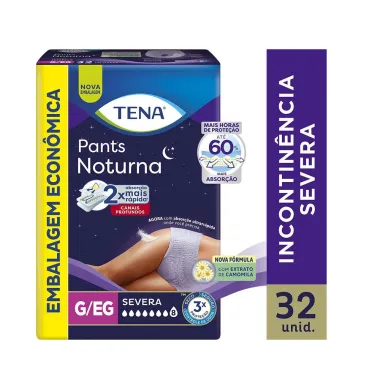 Roupa &Iacute;ntima Tena Pants Noturna G/EG Embalagem Econ&ocirc;mica 32 unidades