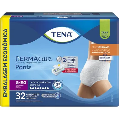 Roupa Íntima Tena Pants Dermacare G/EG Embalagem Econômica 32 unidades