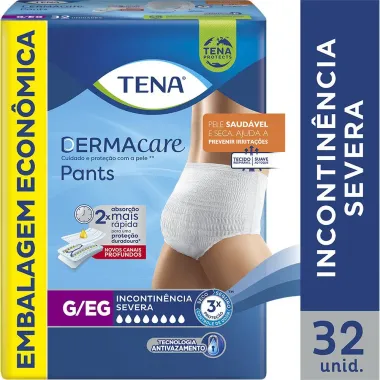 Roupa Íntima Tena Pants Dermacare G/EG 32 unidades Embalagem Econômica