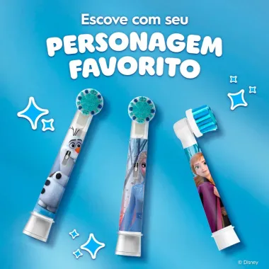 Refil Escova Dental El&eacute;trica Oral-B Pro Kids Frozen 3Mais com 2 Unidades