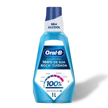Enxaguante Bucal Oral-B 100% Sem &Aacute;lcool Menta 1 Litro