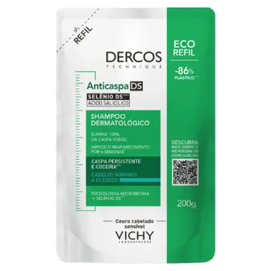 Shampoo Anticaspa DS Vichy Dercos Cabelos Normais a Oleosos Refil 200g